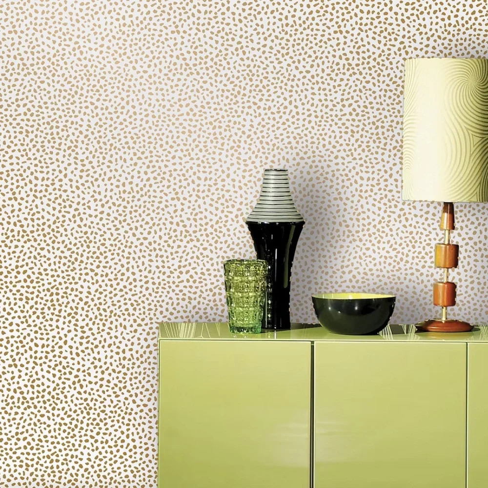 Metallic Gold Speckled Dot Wallpaper (removable)